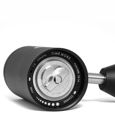 Close-up of a mechanical device with 'Time More' branding on a white background