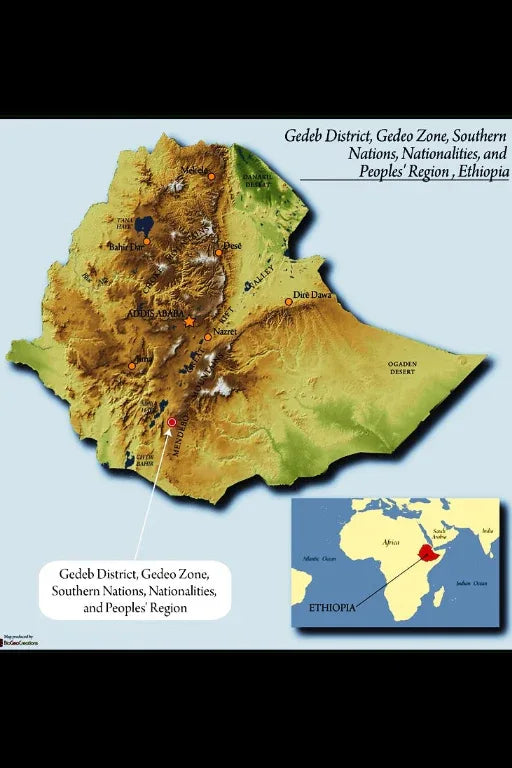 Map of Gedeb District, Gedeo Zone, Southern Nations, Nationalities, and Peoples Region, Ethiopia