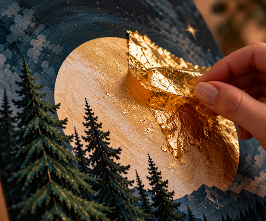 Paint & Coffee: Golden Moon: Acrylic Painting & Gilding Workshop | Nov 21 @ 11 AM